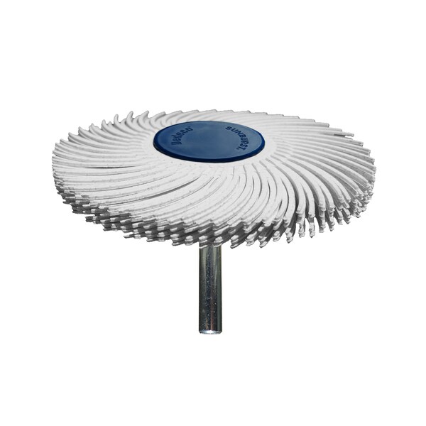 Dedeco Sunburst Radial Bristle Discs 3 in Curved Tc 6-Ply White 120 Grit A/O 1/4 in 1/Unit 1830 - main